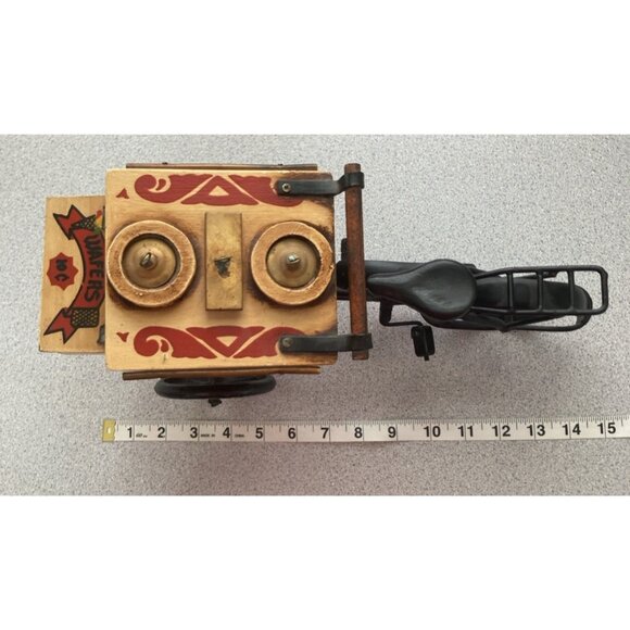 Rare Metal & Wood 3 Wheel Bicycle Ice Cream Cart Decorative Vintage Home Decor - Picture 10 of 11